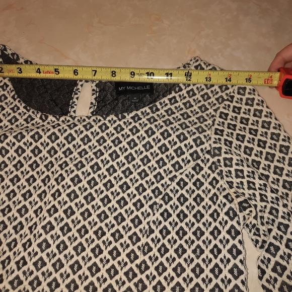 My Michelle Monochrome Long Sleeve Dress - Picture 3 of 11